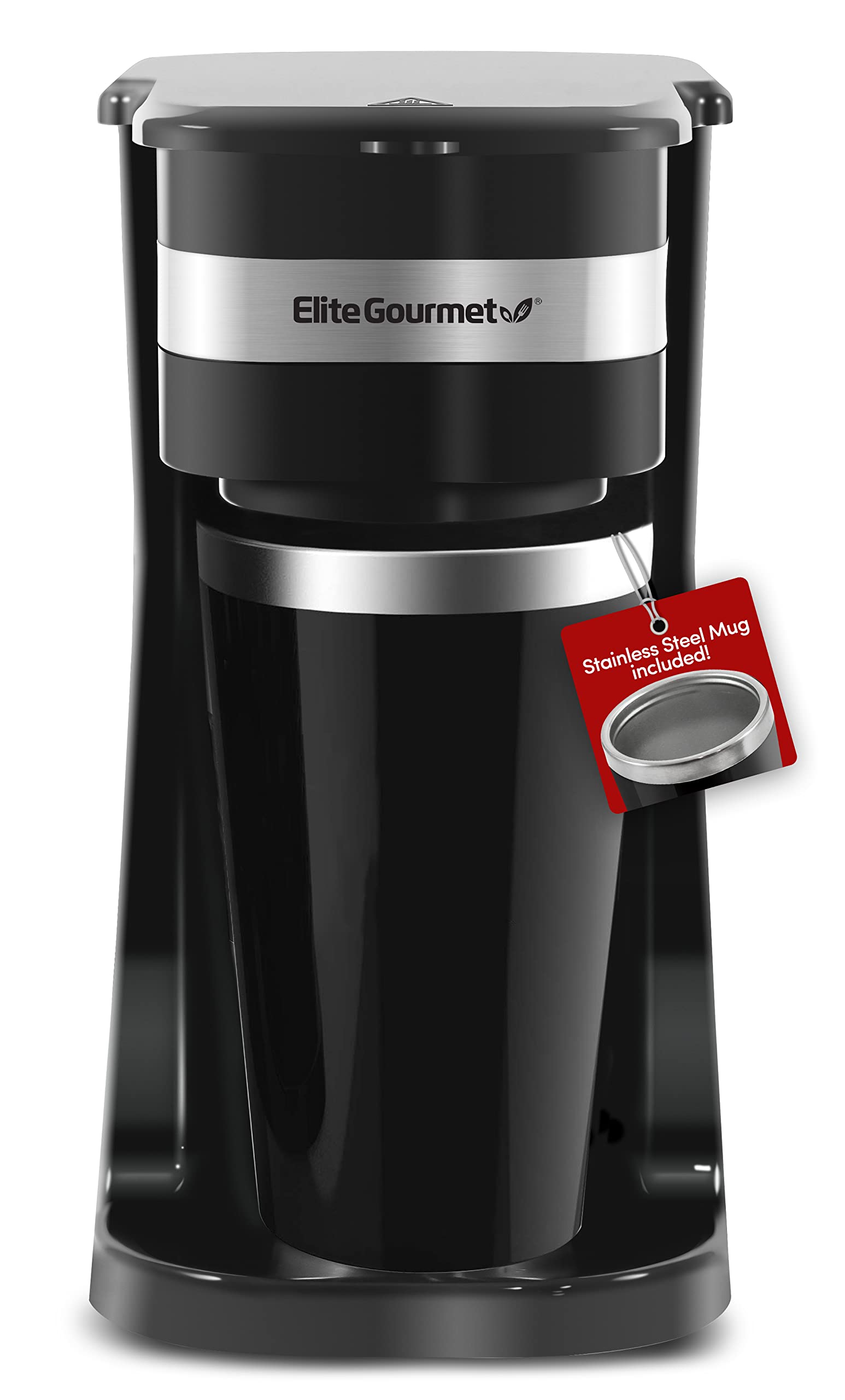 Elite Gourmet EHC114 Personal Single-Serve Compact Coffee Maker Brewer Includes 14Oz.