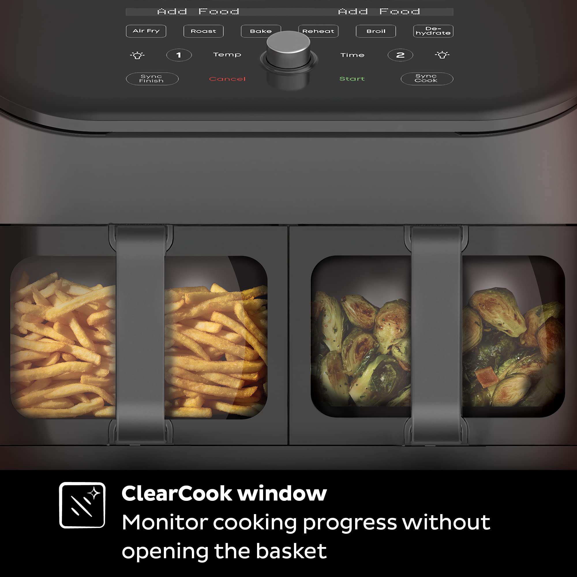 Instant Pot Vortex Plus XL 8QT ClearCook Air Fryer, Clear Windows, Custom Programming