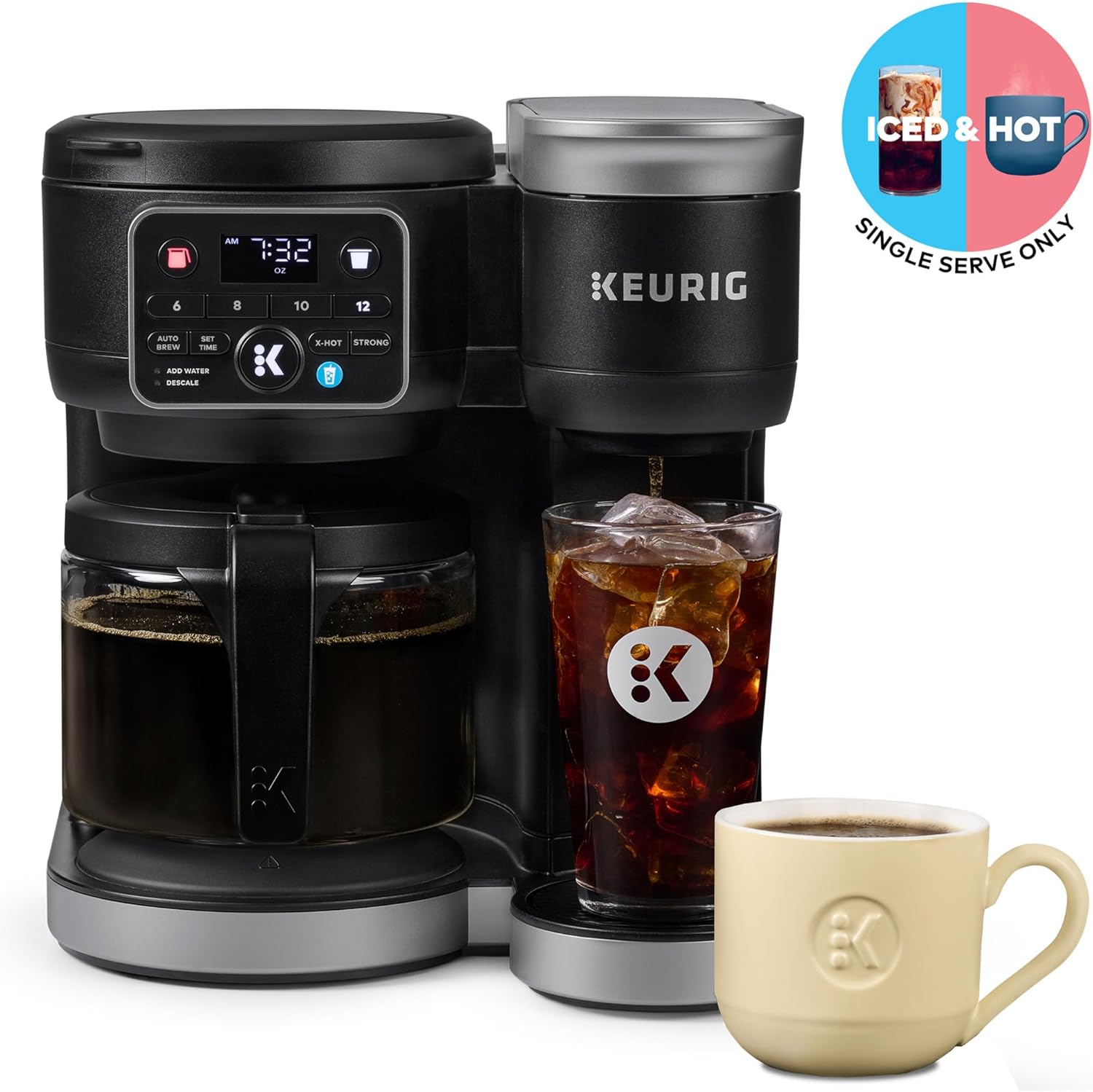 Keurig K-Duo Hot & Iced Single Serve & Carafe Coffee Maker, MultiStream Technology, 72oz