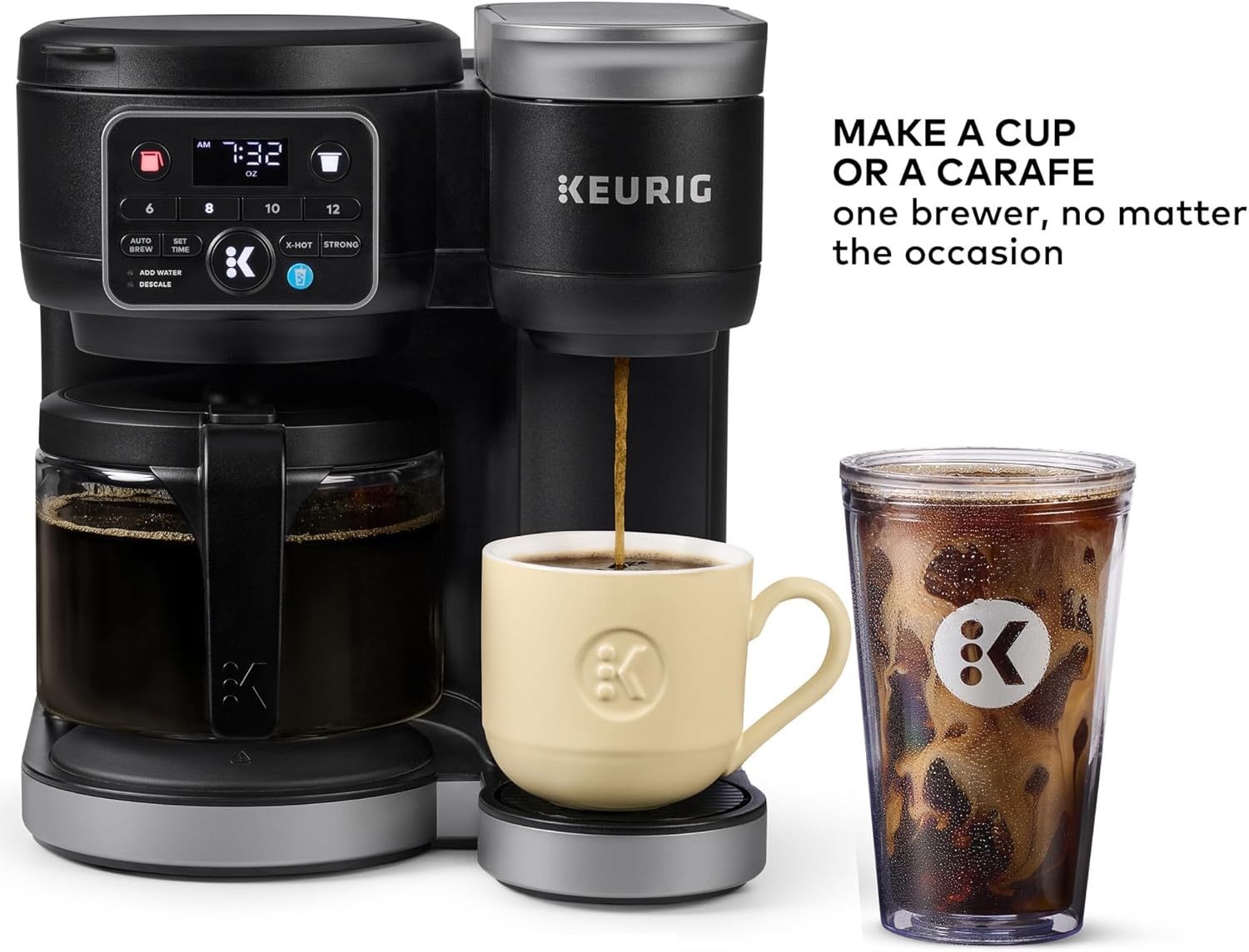 Keurig K-Duo Hot & Iced Single Serve & Carafe Coffee Maker, MultiStream Technology, 72oz