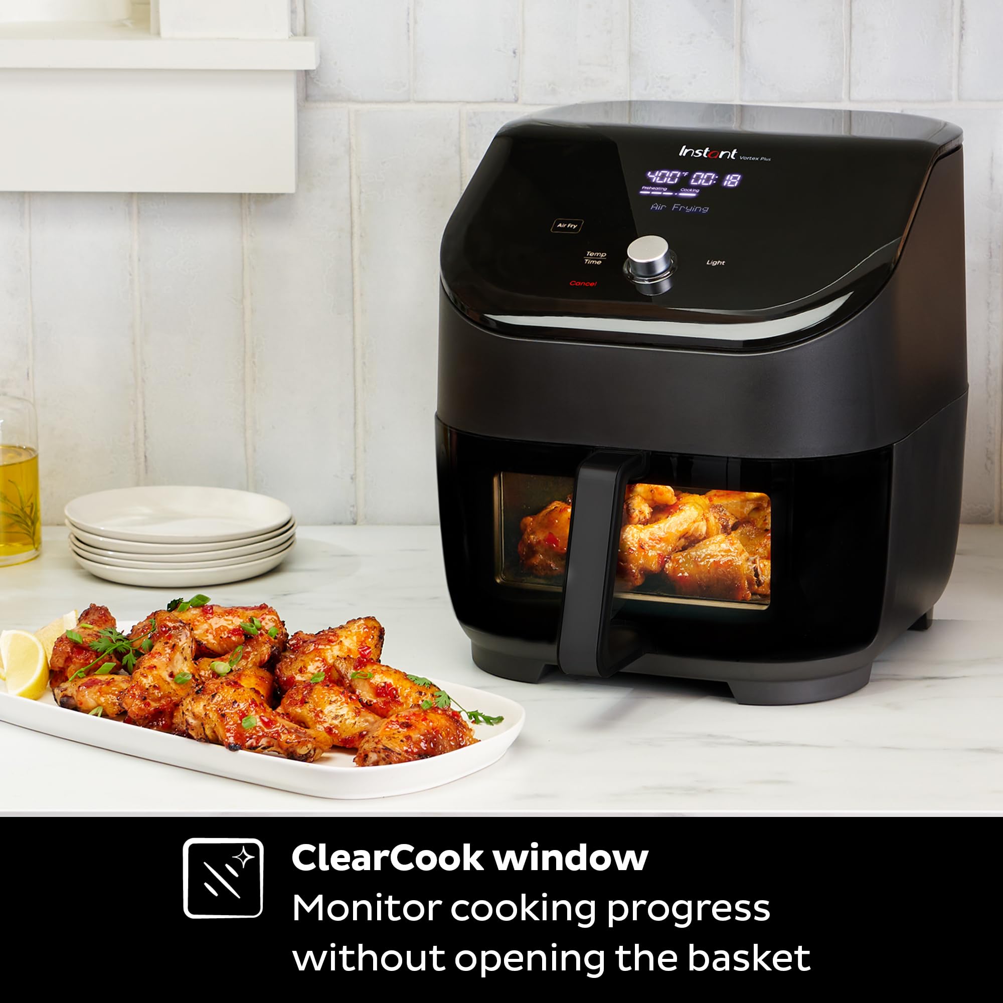 Instant Pot Vortex Plus XL 8QT ClearCook Air Fryer, Clear Windows, Custom Programming