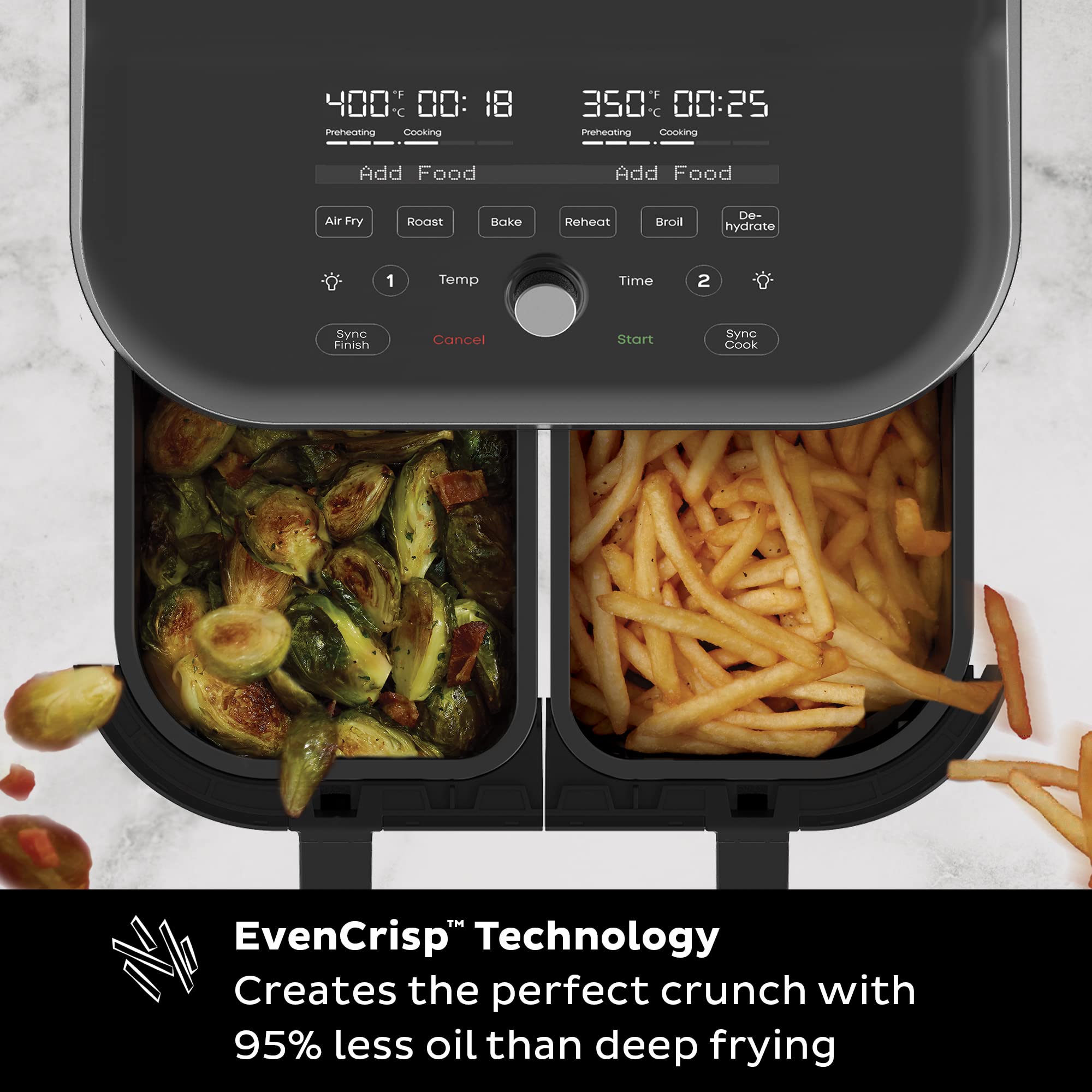 Instant Pot Vortex Plus XL 8QT ClearCook Air Fryer, Clear Windows, Custom Programming