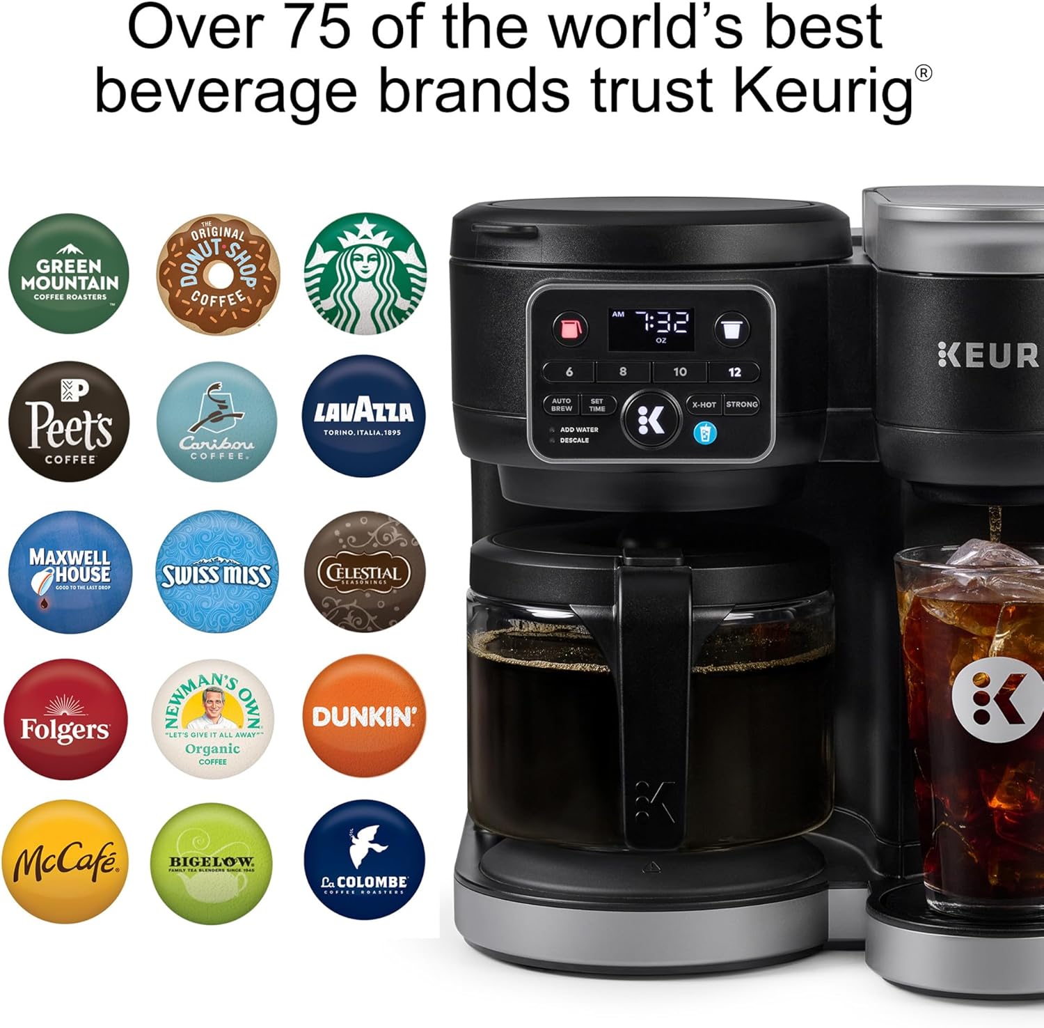 Keurig K-Duo Hot & Iced Single Serve & Carafe Coffee Maker, MultiStream Technology, 72oz