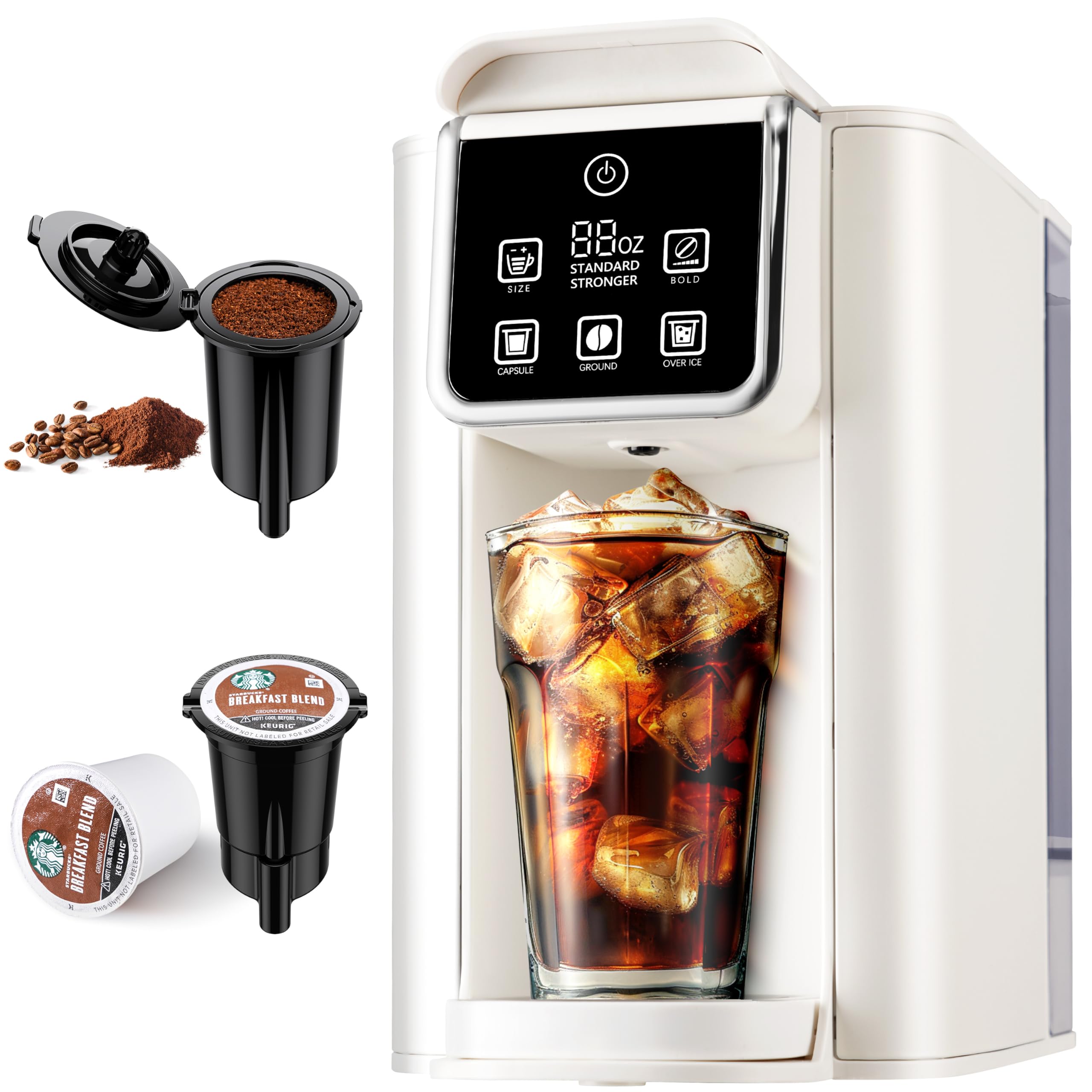 Hot & Iced Coffee Maker with Bold Setting, Single Serve Coffee Maker for K Cup