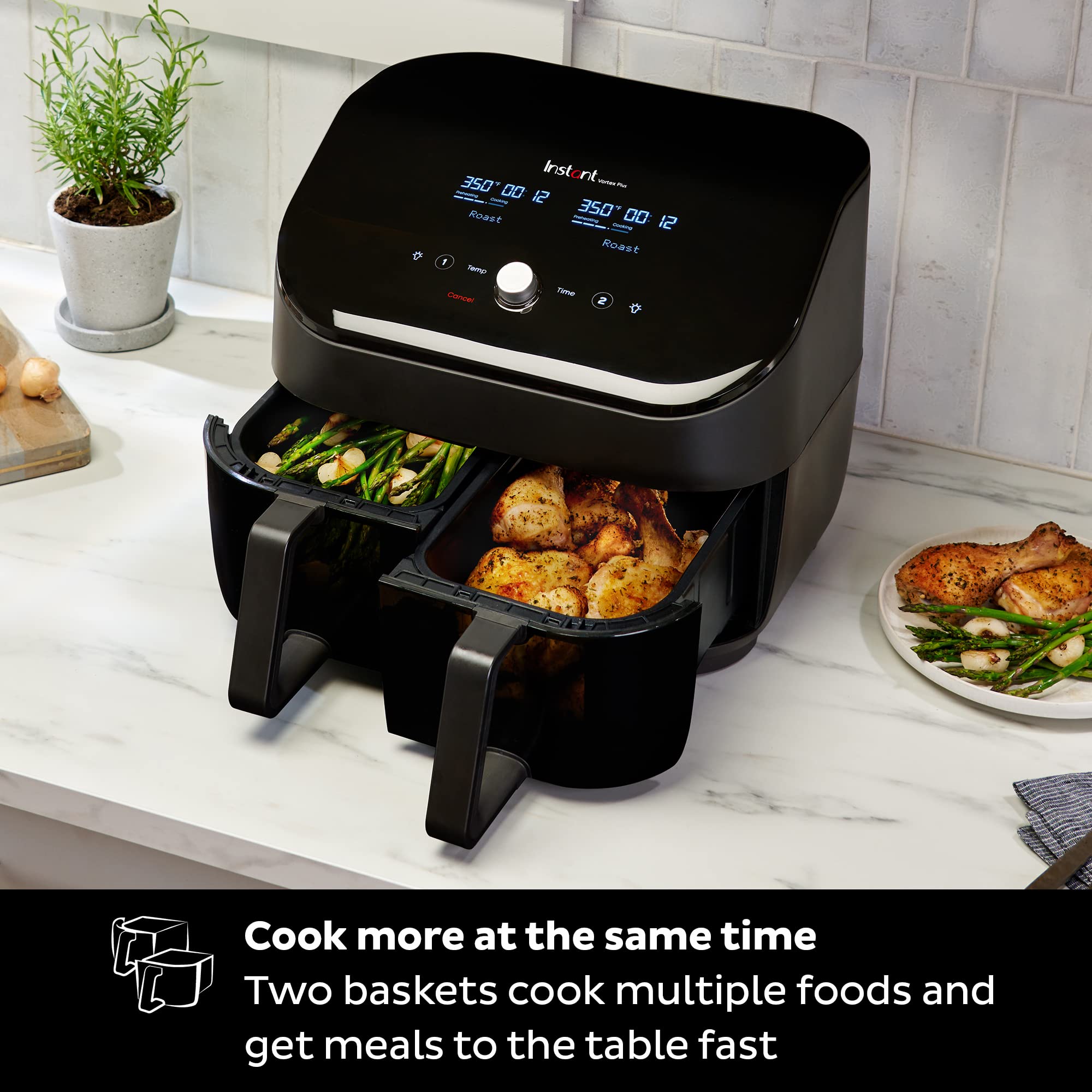 Instant Pot Vortex Plus XL 8QT ClearCook Air Fryer, Clear Windows, Custom Programming